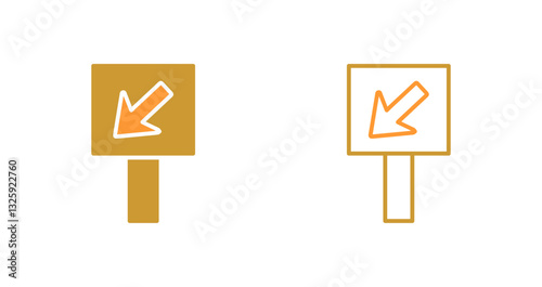 Diagonal Down Left Arrow Icon Design