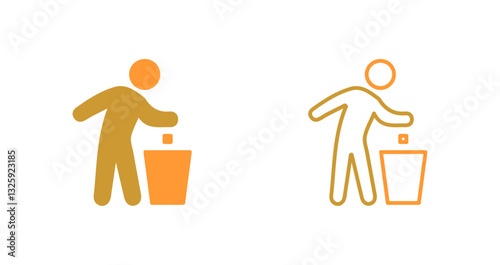 Litter in Bin Sign Icon Design