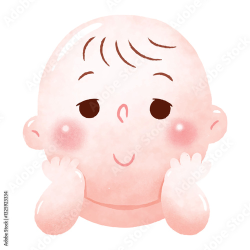 Curious Baby with Hands on Chin