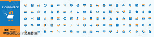 E-commarce colorful filled icon. Pack of professional, team, business profession, commerce, graph, company and more. Solid symbol. Economic icons set. Conceptual pictogram and infographic.