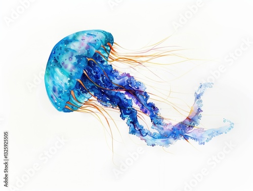 Jellyfish on a white background