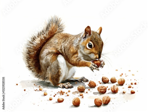 Squirrel Watercolor Painting