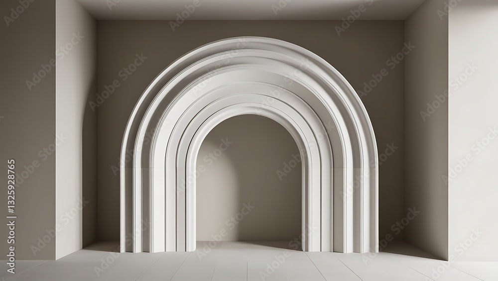 Empty room architecture background geometric arched Empty room architecture background geometric arched