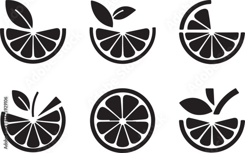 Orange slice icon silhouette