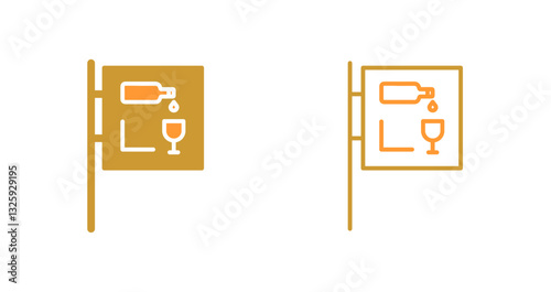 Wine Bar Sign Icon Design