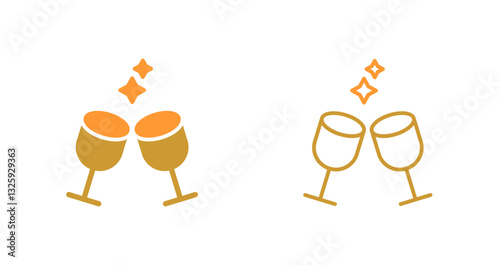 Wine Glasses Icon Design