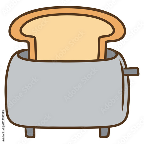 toaster kitchenware. toasted bread cartoon illustration