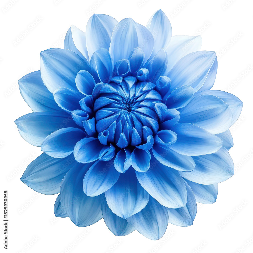 Fototapeta premium a beautifully rendered blue flower with intricate petal details showcasing a gradient of blue shades that create a serene and artistic visual appeal ideal for design decoration or nature-themed projec