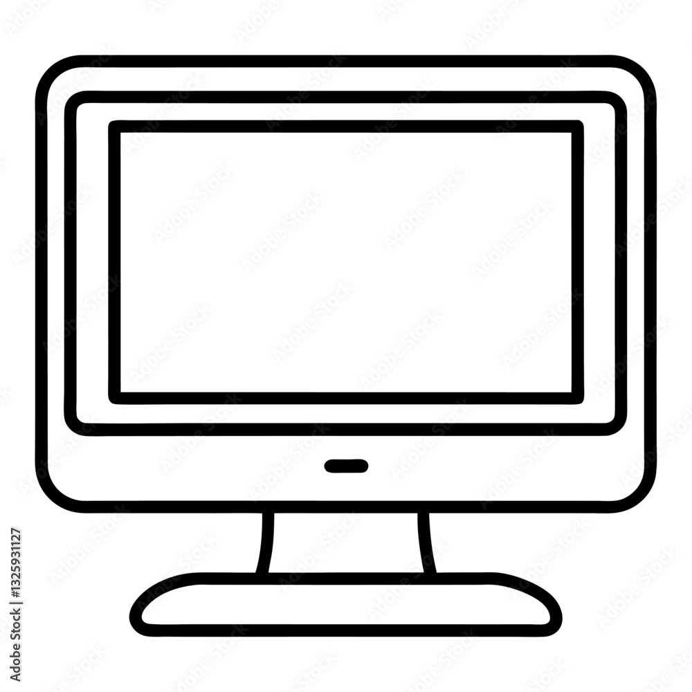 computer monitor with blank screen isolated computer monitor with blank screen isolated