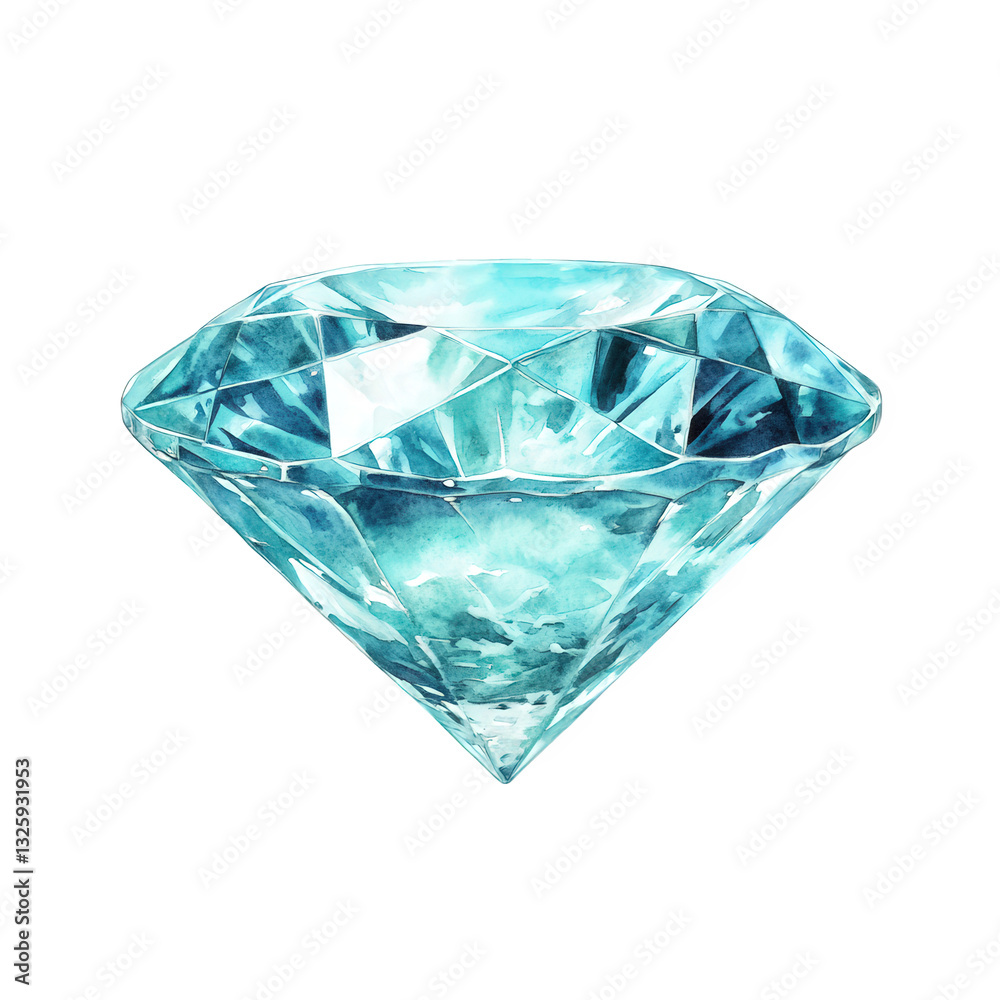 a sparkling blue diamond with intricate facets showcasing its brilliance and clarity against a white background emphasizing its beauty and value a sparkling blue diamond with intricate facets showcasing its brilliance and clarity against a white background emphasizing its beauty and value