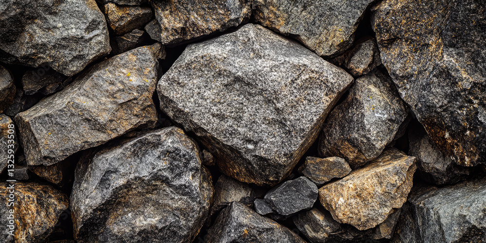 Background of a rugged, stacked stone wall with varied shapes and sizes Background of a rugged, stacked stone wall with varied shapes and sizes