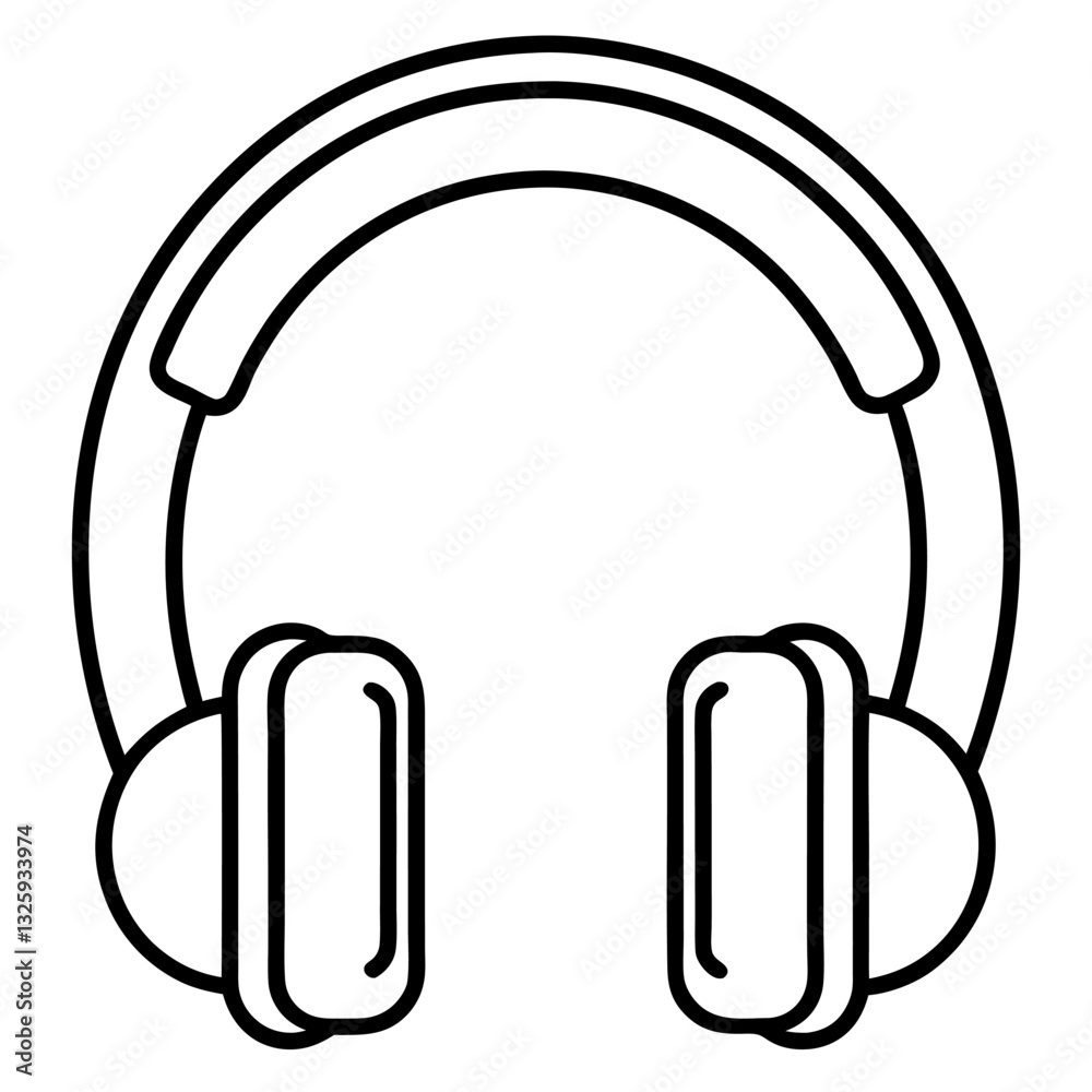 headphones icon on square internet button headphones icon on square internet button