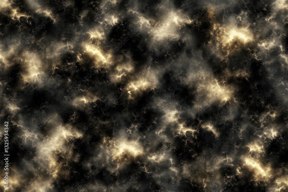 Fototapeta premium Abstract Dark Cloudy Texture with Golden Hues for Background or Artistic Use