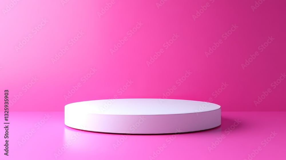 A simple 3D design featuring an empty cylindrical stand on a soft-colored backdrop, perfect for showcasing products A simple 3D design featuring an empty cylindrical stand on a soft-colored backdrop, perfect for showcasing products