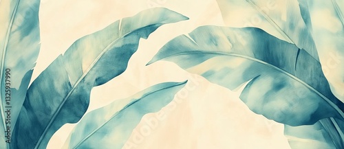 Wallpaper Mural Lovely background design featuring tropical palm and banana leaves, great for wallpaper or a decorative background Torontodigital.ca