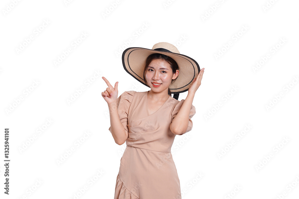 Asian woman traveling image isolated,cut out