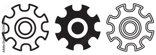 Gears or settings icon, stock vector. Two-tone version on Transparent background. EPS 10.