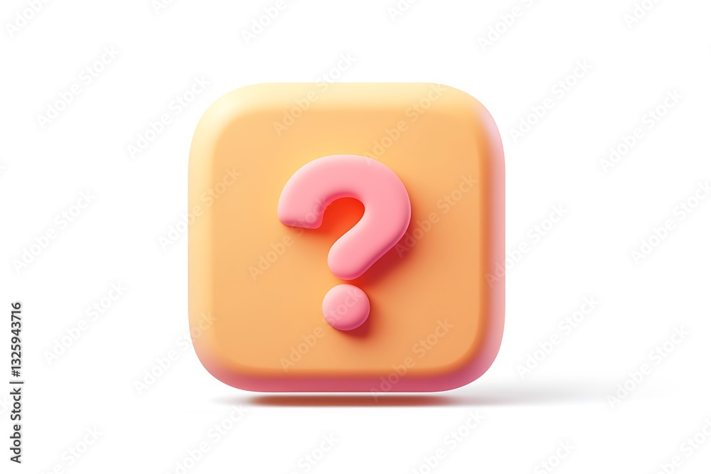 3D Customer Service Icon of a Question Mark Inside a Speech Bubble. 3D Customer Service Icon of a Question Mark Inside a Speech Bubble.