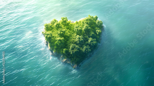 Small island in the shape of a heart
