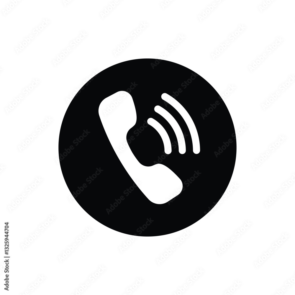 phone set icon black phone set icon black