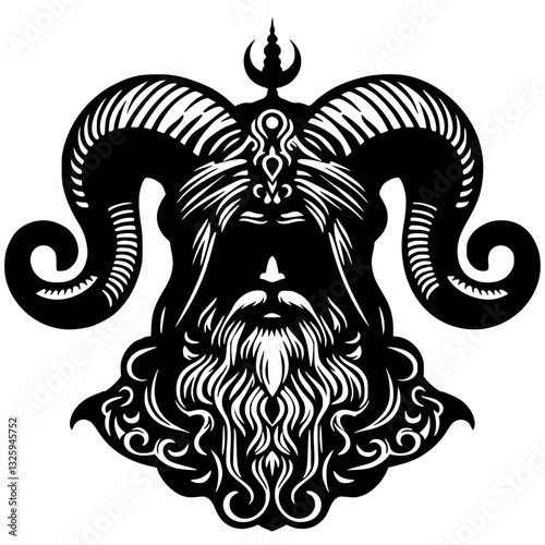 Silhouette of a devil worshipper