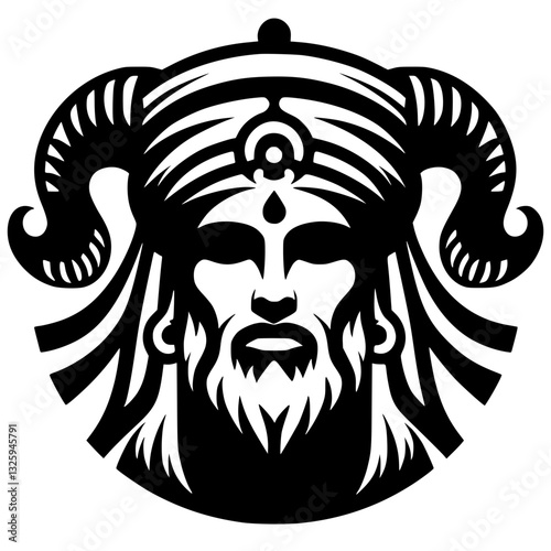 Silhouette of a devil worshipper