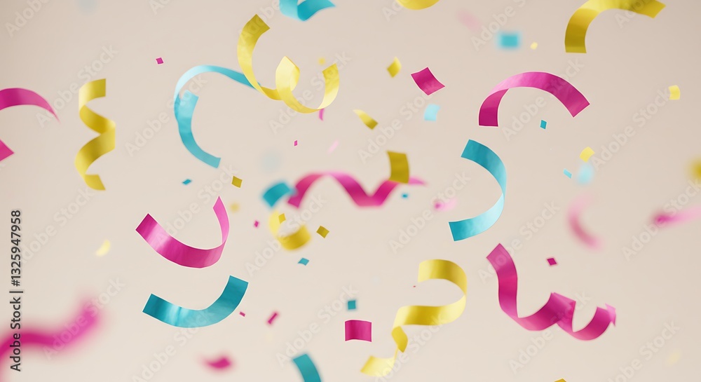 Obraz premium Colorful Confetti Falling Against a Soft Background for Celebratory Moments