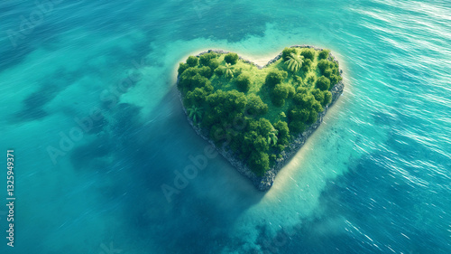 Small island in the shape of a heart