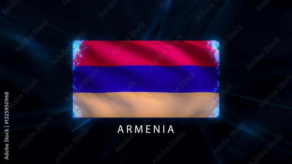Armenia flag intro. Armenia flag background tech effect.