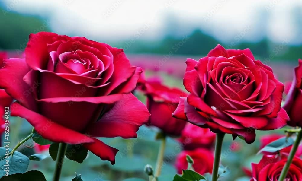 red roses in the garden