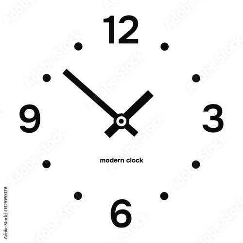 Modern minimal vector clock face with dots and numbers