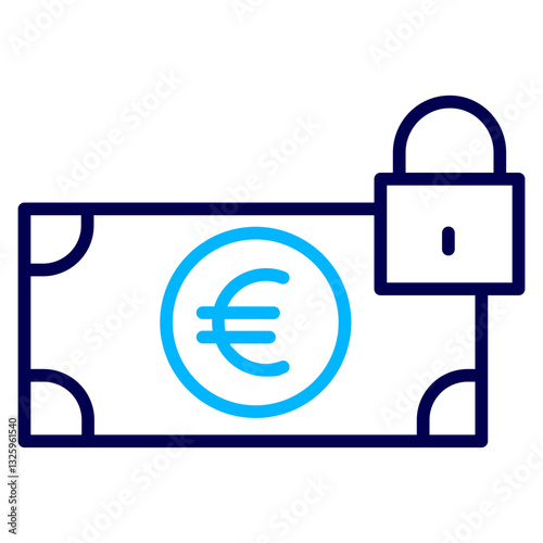 Lock Euro Outline Color icon