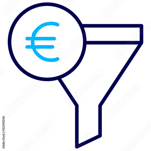 Euro Funnel Outline Color icon