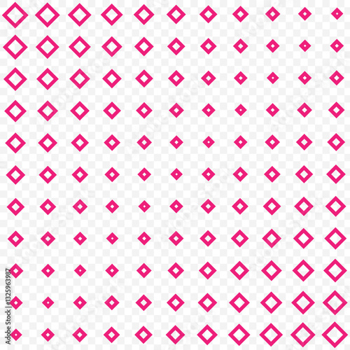 Pink Geometric pattern based on Dimond squares on a white background. Pink Seamless in one direction. Seamless harlequin or argyle pattern made of Pink diamonds over white. EPS 10.