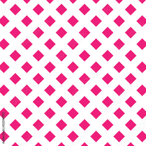 Pink Geometric pattern based on Dimond squares on a white background. Pink Seamless in one direction. Seamless harlequin or argyle pattern made of Pink diamonds over white. EPS 10.