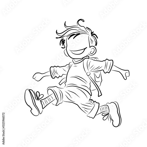 boy wi stylist suit jumping in the air