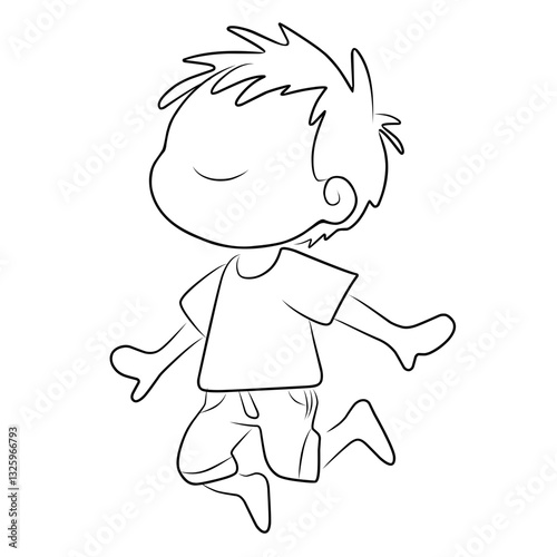 little boy jumping