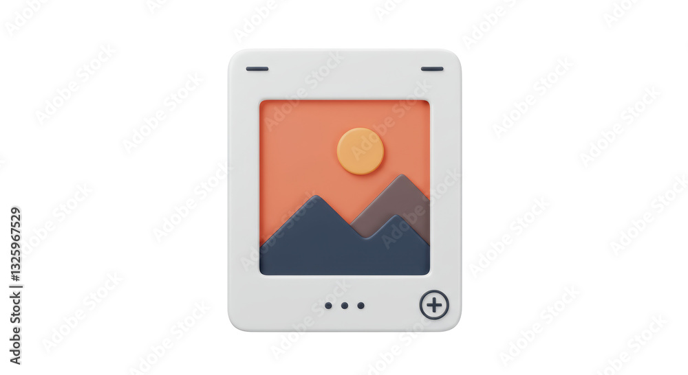 Isolated Picture Frame with Sunset Landscape View Isolated Picture Frame with Sunset Landscape View