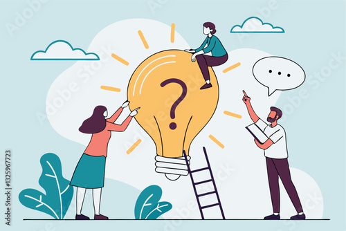 Solving problem, critical thinking root cause analysis to solution, answering question or success resolve issues, discover opportunity, creativity concept, businessman make idea from question mark.
