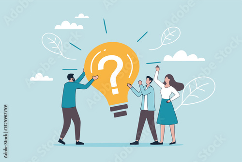 Solving problem, critical thinking root cause analysis to solution, answering question or success resolve issues, discover opportunity, creativity concept, businessman make idea from question mark.