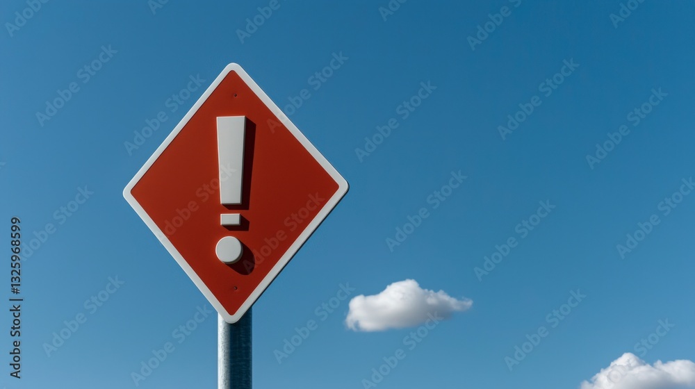 Red Warning Sign Exclamation Mark Clear Sky Alert Danger Caution Red Warning Sign Exclamation Mark Clear Sky Alert Danger Caution