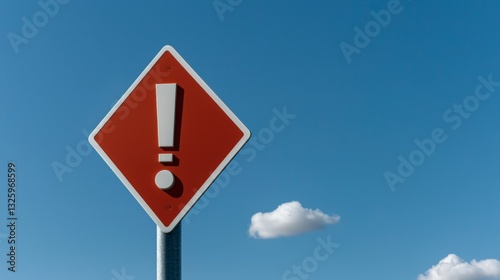 Red Warning Sign Exclamation Mark  Clear Sky  Alert  Danger  Caution