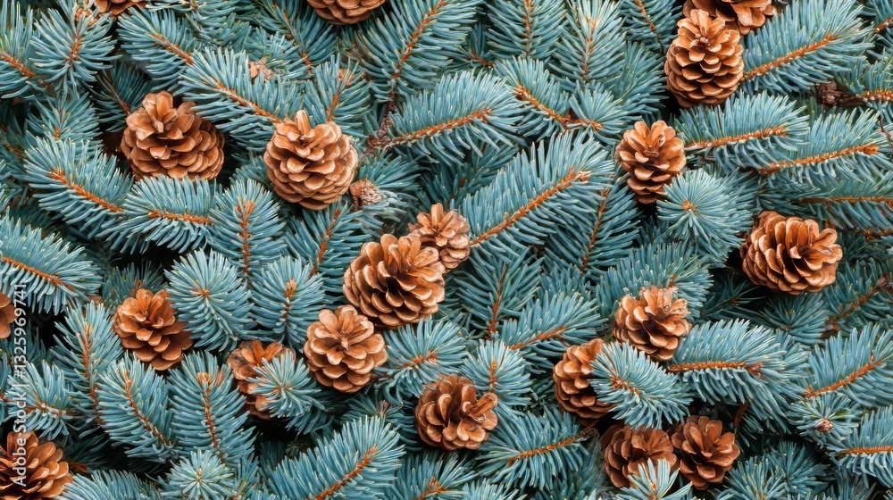 Obraz premium Pine branches, frosted and snow-covered, lie on the ground, creating a serene winter scene in the park