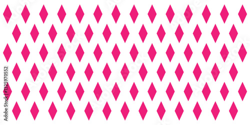 Pink Geometric pattern based on Dimond squares on a white background. Pink Seamless in one direction. Seamless harlequin or argyle pattern made of Pink diamonds over white. EPS 10.