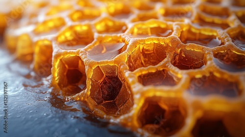 close up of honeycomb