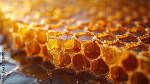 close up of honeycomb