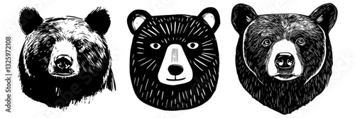 Forest & Mountain Bear Silhouette Art – Outdoor-Themed Graphics
