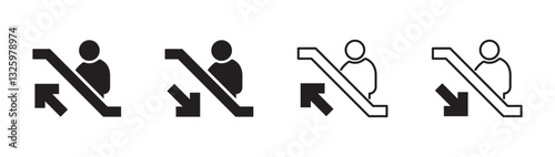 set of escalator icon