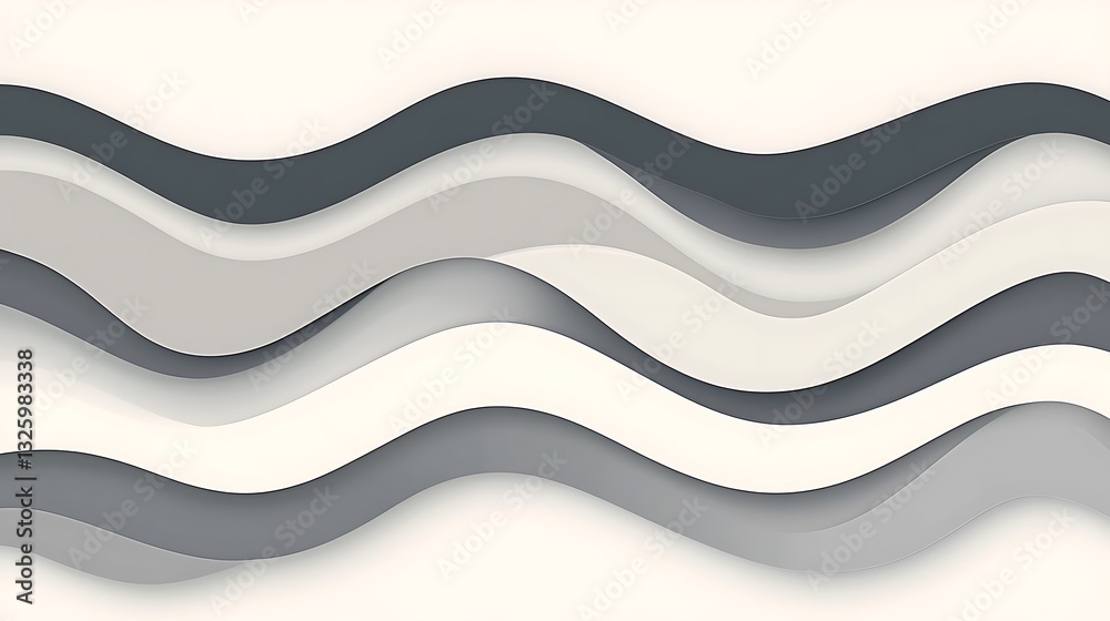 Fototapeta premium Abstract gray waves for modern background design