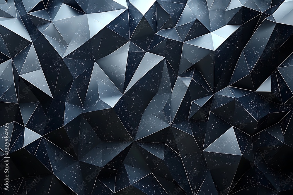 Fototapeta premium Abstract Black Geometric Pattern. Metallic Highlights